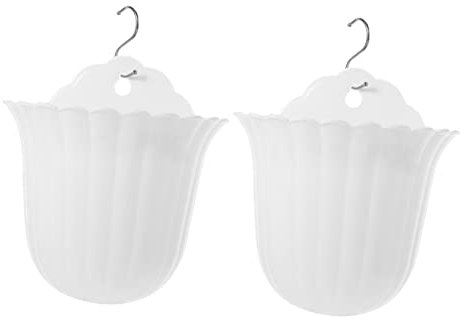 BESPORTBLE Maceteros Colgantes de Pared Diseño Minimalista y Fácil de Usar 2 Piezas de Plástico Blanco para Plantas de Interior y Cactus para Embellecimiento del Hogar u Oficina