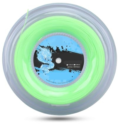 Jwthee Professionelle Haltbarkeit Polyester-Tennis-Saite 200m Rollen, Trainingswettbewerb Tennis-Saite mit Fluoreszenzfarbe mit hoher Sichtbarkeit, kompatibel mit Allen Schlägern