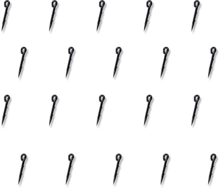 ROYJJ 20 anzuelos de pesca de metal para cebos, cebos de metal, pinchos, carpas, anzuelos de pesca, anzuelos, picaduras, pinchos, agujas afiladas con gancho de mango recto de púas