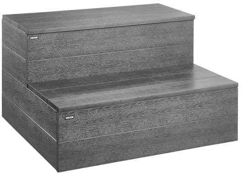 VEVOR Scala per Vasca Idromassaggio, a 2 Gradini, Scala per Piscina Gonfiabile Fuori Terra in HIPS, Larga 635 mm, Carico 272,2 kg, per Veranda, Patio, Terrazza, Camper, Grigio Grafite