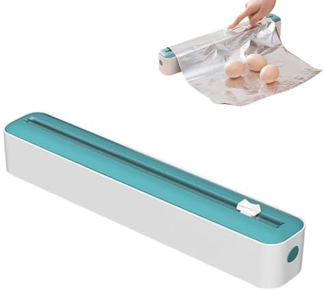 Dispenser di pellicola con taglierina scorrevole,Dispenser di alluminio ricaricabile | Scatola di taglio per pellicola trasparente e rotolo di alluminio da cucina per conservazione degli alimenti e