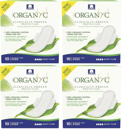 Organyc Assorbenti in Cotone Certificato 100% Biologico per Flusso Intenso, 1 Confezione da 40 Unità