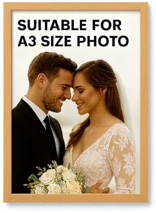 A3 Wooden Photo Frame - 297x420mm / 29.7x42cm / 11.7x16.5inch Picture Frame (Oak, A3 (42x29.7) cm)