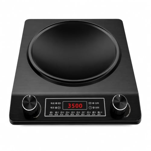 3500W Induction Cooktop Portable Electric Hob Wok Cooking Surface | 10 temperature levels concave design commercial hob stir frying boiling kitchen cooking appliance