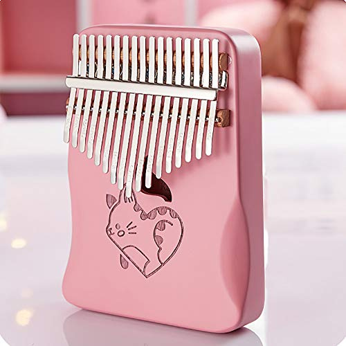 Kalimba 17 Tasten C-Ton Rosa Daumen Klavier Mahagoni Beruf Marimbas Finger Instrument FüR Kinder Erwachsene Freundin Festival Geschenk Mit Tasche Stimmhammer Study Booklet,D