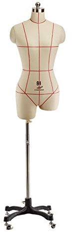 JLXJ Schneiderpuppe Nähen Weiblich Schaufensterpuppenständer mit Rollendem Rad, Schaum Halbkörperpuppe, Einstellbar Übergröße Schneiderei Dummy, für Schneiderinnen, Weiß (Size : Small 80)