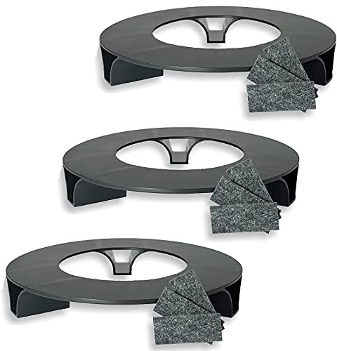 terraced® - 3er Set - Untersetzer Blumentopf inkl. Filzgleiter – Recycling Material - Made in Germany - Parent (Schwarz)