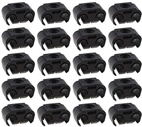eMagTech 20 Stück Bremsleitung Befestigung Doppelclip Halter Schwarz Plastikklips Kompatibel mit A4/S4/80/100/200 Kompatibel mit Alhambra/Arosa/Cordoba/Ibiza usw.