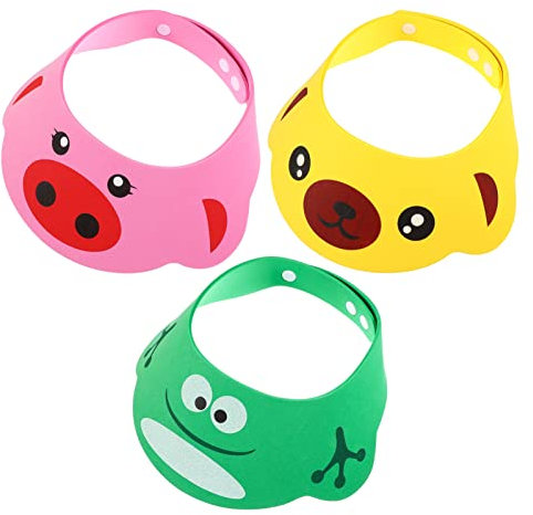 STOBOK 3 Stücke Kinder Duschhaube Baby Duschhaube Baby Verstellbarer Shampoo Schutz, Shampoo Bade Bad SchüTzen Weiche Kappe Hut, Kappe Wasserdicht Cap für Kinder