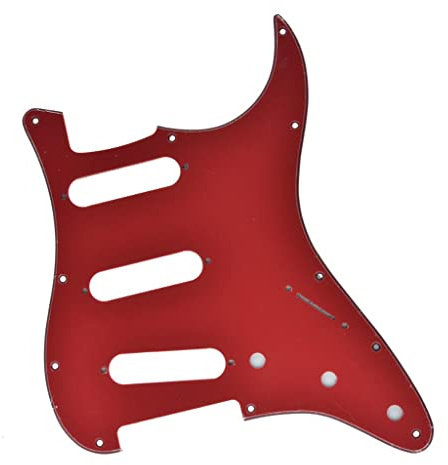 KAISH 11 Loch ST/Strat Style Pickguard SSS Pick Guard für USA/Mexico Stratocaster/Strat Red 3-lagig