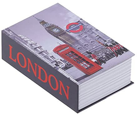 lyrlody Cassaforte a Forma di Libro con Combinazione Secret Cassaforte Portatile con Bloccare Codice Cassaforte Salvadanaio per Gioielli, Denaro, Design Moderno, 18x11,6x5,5cm