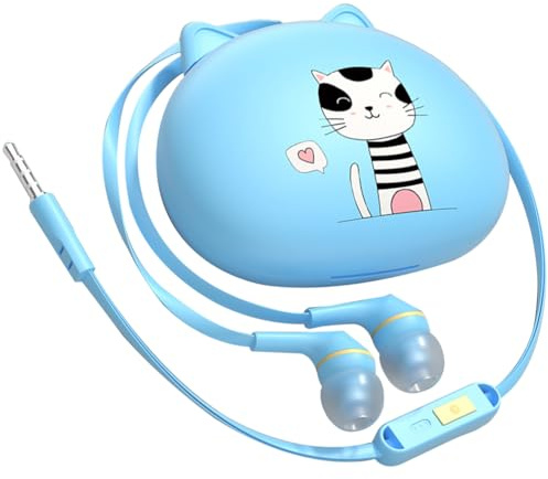 UKCOCO Écouteurs Intra-Auriculaires Câblés avec Microphone Casque Audio Filaire 3.5 Mm Stéréo HiFi pour Musique Vidéos Et Appels Design Mignon pour Enfants Et Famille