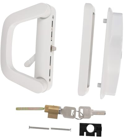 DOITOOL Serrure de Porte Coulissante Installation Facile en Alliage de Zinc Blanc Loquet à Roulement pour Protection Vie Privée 1 Set pour Cuisines et Chambres