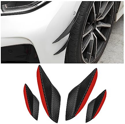 CGEAMDY 4 Pezzi Splitter per Spoiler Anteriore, Spoiler per Paraurti Anteriore, Canards Splitter Pins, Alette Spoiler Pinne Universali per Auto (Nero Carbonio)