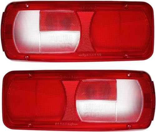 2 x Rücklichtglas Rückleuchtenglas Lichtscheibe Glas Rückleuchten Heckleuchten für DAF XF,DAF CF,DAF LF Anhänger LKW E-MARK Rot Weiß