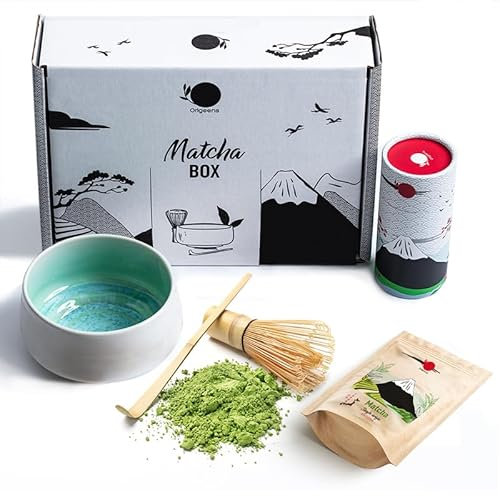 ORIGEENS TE MATCHA KIT con Cuenco te matcha (Portugal), Té Matcha BIO Japonés, Batidor Chasen - Matcha tea kit