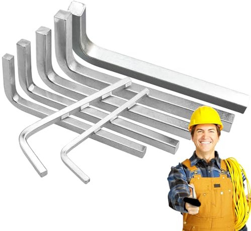 Teksome L-förmiger Vierkantschlüssel, metrisches Werkzeug-Set mit komfortablem Griff – Schraubenschlüssel-Set mit 3/4/5/6/7/8/10 mm für die Montage von Möbeln, Projekten, routinemäßige Wartung