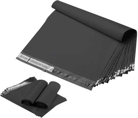 Enveloppe Plastique Expedition Auto-adhésive et Étanche, 100Pcs-229mm x 305mm / 9''x 12'' - Envoi Postal Express Sacs, Enveloppe, Pochette - Noir