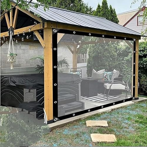 Vinyl-Vorhang for den Außenbereich, durchsichtige Plane, Pergola-Seitenwände, wetterbeständige Vinyl-Terrassenüberdachung, for Garten, Terrasse, Veranda (Size : 3x16ft/1x5m)
