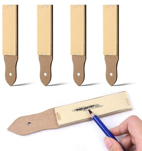 AFCJLTO 4 Stück Papierwischer Set für perfektes Polieren & Feinschleifen - Inkl, Schärfpads, Sandpapier, Bleistiftspitzer & Malerei Schleifpapier für Erwachsene, Studierende & Skizzenliebhaber