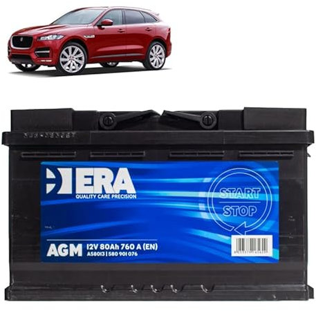 Batteria 80Ah A.G.M. per Jaguar F-Type 2.0 Ti-4 5.0 SCV8 benzina 2012+