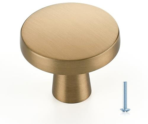 Ravinte 30 Pack Solid Single Hole Kitchen Round Cabinet Knobs Champagne Bronze Pulls Drawer Knobs Kitchen Cabinet Hardware Handles