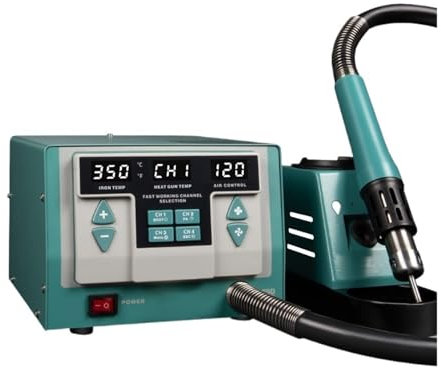 MZZYG Station de Fer à souder Station De Soudage À Air Chaud sans Plomb, Affichage Numérique Intelligent, Station De Reprise 1500 W for Réparation De Puces PCB De Téléphone(Hot air)