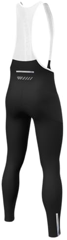 Lo.gas Radhose Lang Herren Gepolstert Mit TräGer Fahrradhose Radlerhose Winter Elastizität Winddicht Atmungsaktiv Schnell Trocknend Fahrrad Trägerhose mit Taschen-SchwarzX-Large