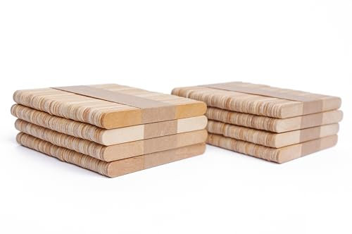 IceStick 600 Stück Eisstiele Holz – MIX 72mm x 8mm x 2mm & 133mm x 10mm x 2mm Birkenholz, Holzstäbe zum Basteln, Holzspatel DIY Handwerk, Mundspatel Holz, Bastelmaterial Für Kinder, Craft Sticks