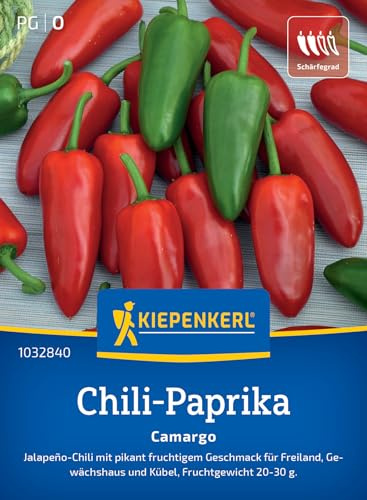 Kiepenkerl Chili-Paprikasamen Camargo 1032840, Gemüsesaat | Gewächshaus, Kübel, 20-30g, Wuchshöhe 60-80 cm, aromatisch
