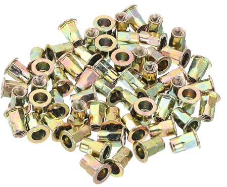 QUARKZMAN 30 Piezas M8 Tuerca Remachada Hexagonal Media de Acero al Carbono Tono Bronce