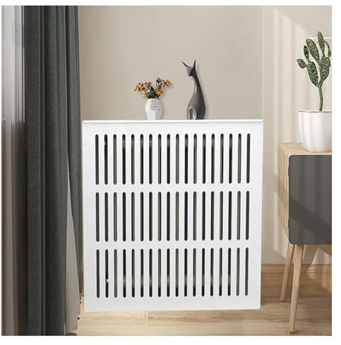 Qulamrdk Couvercle Radiateur Étagère Supérieure en Bois MDF Laqué Blanc Convient pour La Chambre À Coucher du Couloir, Une Simple Installation Blanche(90x90x20cm)