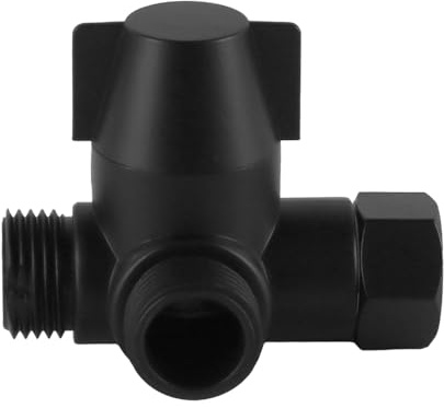 Laroal Adaptador en T para Cabezal de Ducha con válvula desviadora y Salida G1/2 de 3 vías, Divisor de Grifo para Manguera de Ducha (Negro)