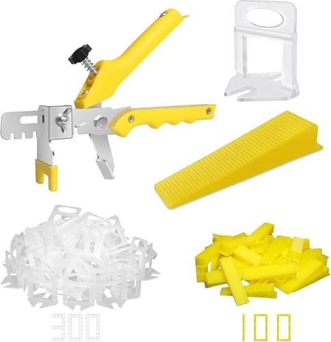 Storystore Tile Leveling System 1mm Tile Spacers 300Pcs Plus Reusable Wedges 100Pcs with A Plier, Leveling System Tools for Floor Wall Installation