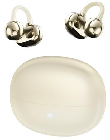 CATGIFF Sport Cuffie Bluetooth, Ultraleggero 4.8 g, Hi-Fi Suono, IP5, Conduzione Ossea e Design Ergonomico, 65H di Autonomia, Clip Orecchio Elegante Auricolari ad Alte Prestazioni Bianco