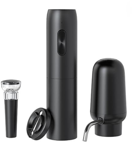GREOHNMPAW Electric Wine Opener Set with Rechargeable Wine Opener, Rechargeable Wine Aerator Pourer