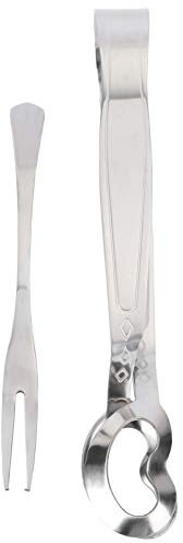 Holibanna 2piezas Pinzas Inoxidable Para Escargots y Caracoles Con Tenedor y Clip Para Servir Utensilios De Cocina Para Hogar y Restaurantes