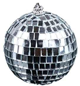 Mirror Disco Ball Argento 10cm per Banchetti e Matrimonio | Sfera Nucleo in Vetro e Struttura in Polypropylene, Riflesso Uniforme, Finitura per Allestimenti Luminosi