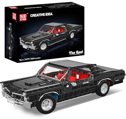 Mould King 10199 Technik Oldtimer Rennsport Bausteine, 1563 Teile Modellauto-Bausatz, Technologie Amerikanischer Sportwagen Spielzeug für Erwachsene