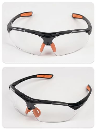 2 Pair Safety Glasses – Protective Eyewear for DIY Projects, Construction, Woodworking, Cycling, UV Eye Protection, Anti-Scratch, Anti-Fog, Lightweight Work Glasses (Clear Clear)