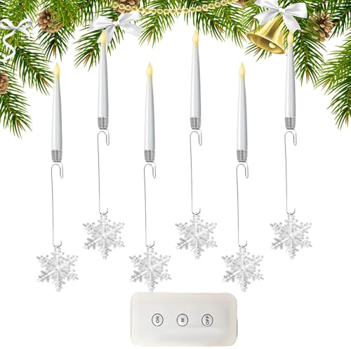 Bougies pour sapin de Noël – Bougies LED à piles scintillantes – Décorations de fête avec télécommande pour décoration d'intérieur, fenêtre, étagère, cheminée, cour, terrasse