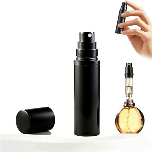 Moling 10ML Atomizador Perfume Recargable,Miniaturas Perfume Botella Spray Viaje,Totalmente Estanco,para Bolsos de Mano y Maletas(Negro)