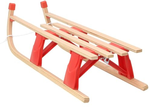 Homgoday Klappschlitten Holz 110 cm Schlitten Model93696
