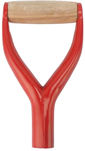 Respicefinem Managlie di sostituzione della ricambio pesante con impugnatura in legno di faggio ergonomico Design a forma di giardino per gli strumenti di rastrellatura da (Rosso)