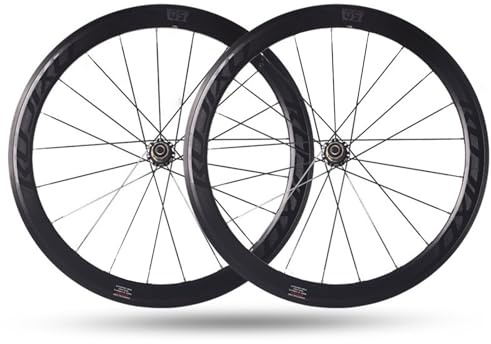 700C Rennrad-Vorderrad Mit C/V-/Felgenbremse 50-mm-Aluminiumfelgen Vorne 16 Zoll Hinten 21 8-12 Gänge(Titanium hub)
