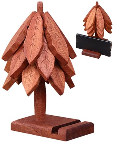Sottovaso, in legno antiscivolo con isolamento termico, tappetino resistente al calore con supporto per cellulare, per cucina, tavolo da pranzo, stoviglie calde