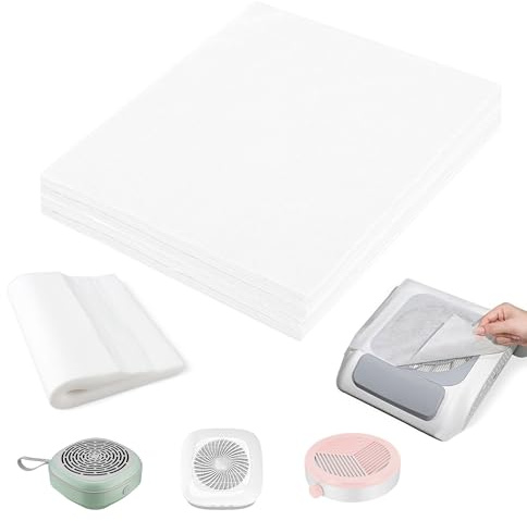 200 pcs Universal Sheets Nail Dust Collector Filter Paper Compatible, Disposable Nail Paper Sheets Nail Tech Supplies Accessories for Home Salon (Square Filter Cotton)