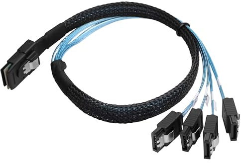 ELFJMZP 0,5 m Server-Datenkabel – SFF-8087 (36-polig) auf 4×SATA (7-polig) für HDD/SSD RAID-Matrix, platzsparendes Design