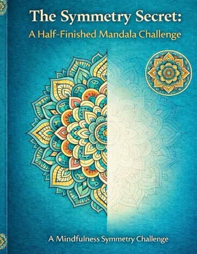 Half Mandala Challenge book for Adults.: Complete the Missing Half, Master Symmetry, and Relax with Mindful Mandala Art Therapy.
