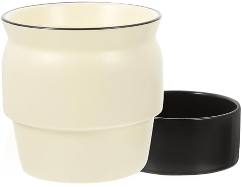 FOMIYES Porta Utensilios de Cocina de Cerámica Diseño Retro y Cubeta Escurridora, Organizador Práctico para Vajilla y Cubiertos en Casa